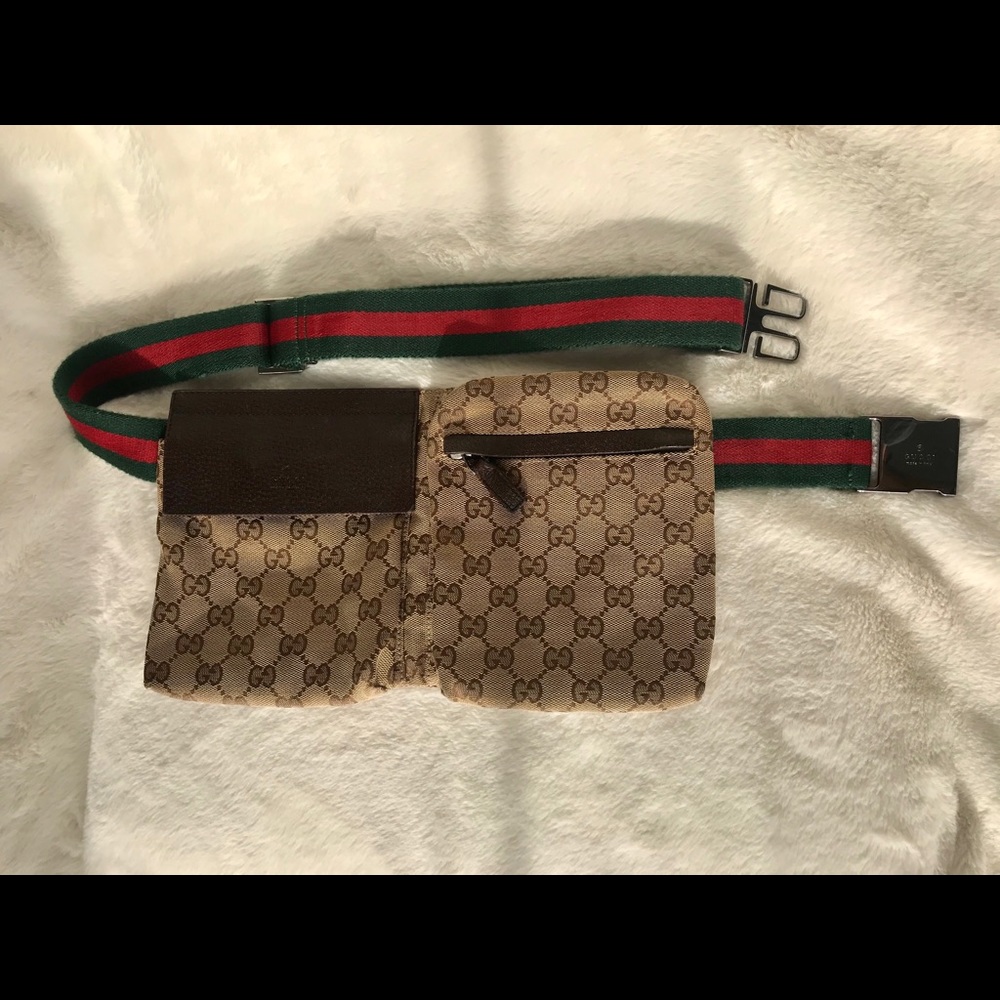 GUCCI Brown Canvas Fanny Pack